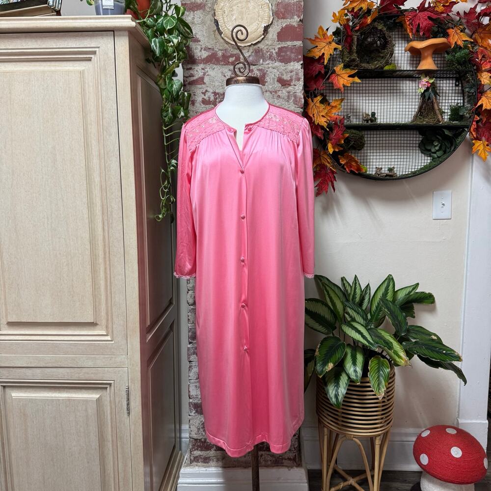Vintage 80s Vanity Fair Nightgown Robe Set Two Pieces Medium